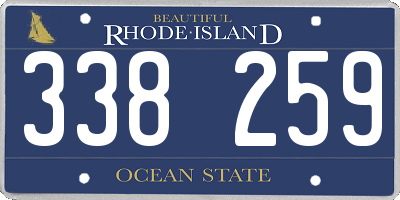 RI license plate 338259