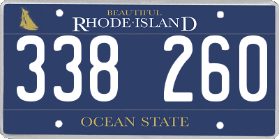 RI license plate 338260