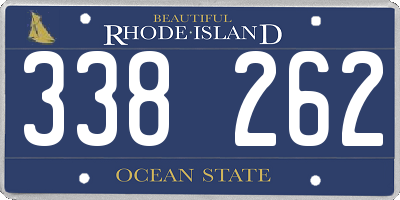 RI license plate 338262