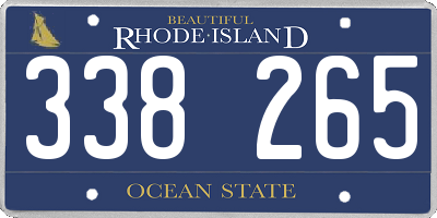 RI license plate 338265