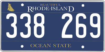 RI license plate 338269