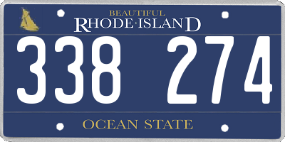 RI license plate 338274