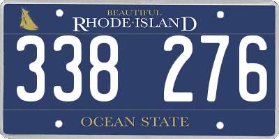 RI license plate 338276