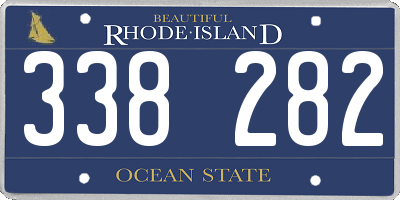 RI license plate 338282