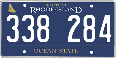 RI license plate 338284