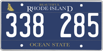 RI license plate 338285