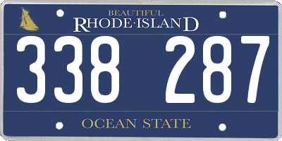 RI license plate 338287