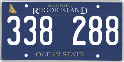 RI license plate 338288