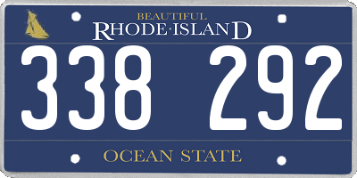 RI license plate 338292
