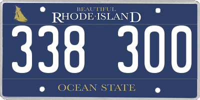 RI license plate 338300