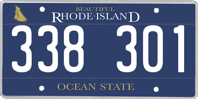 RI license plate 338301