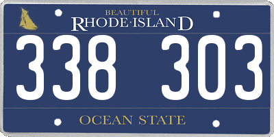 RI license plate 338303