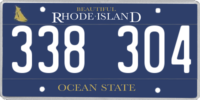 RI license plate 338304