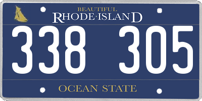 RI license plate 338305