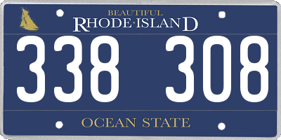 RI license plate 338308