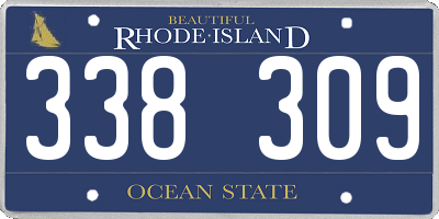 RI license plate 338309