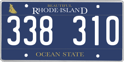 RI license plate 338310