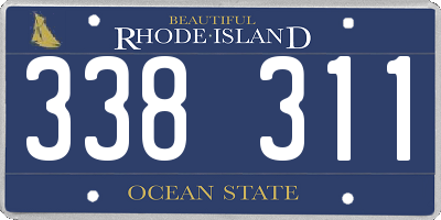 RI license plate 338311