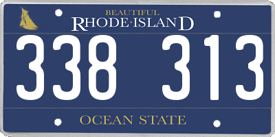 RI license plate 338313