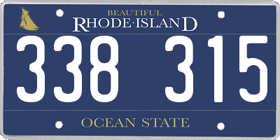 RI license plate 338315