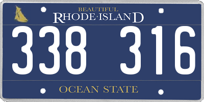 RI license plate 338316