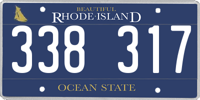 RI license plate 338317