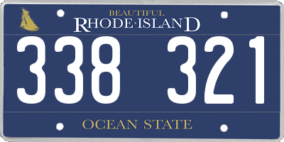 RI license plate 338321