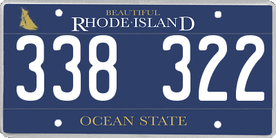 RI license plate 338322