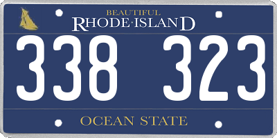 RI license plate 338323