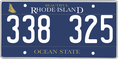 RI license plate 338325