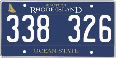 RI license plate 338326
