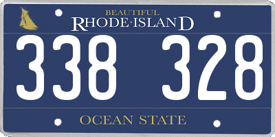 RI license plate 338328
