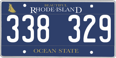 RI license plate 338329