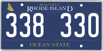 RI license plate 338330