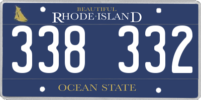 RI license plate 338332
