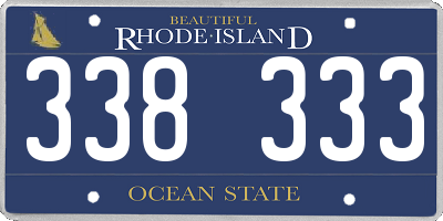 RI license plate 338333