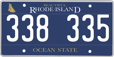 RI license plate 338335