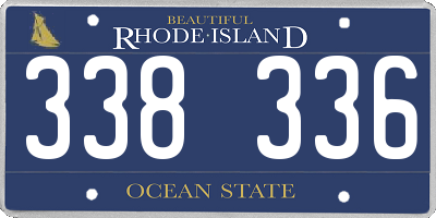 RI license plate 338336
