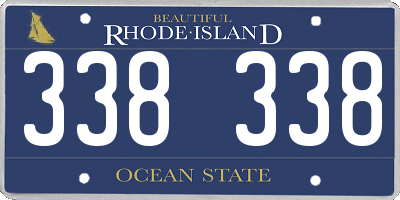 RI license plate 338338
