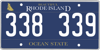 RI license plate 338339