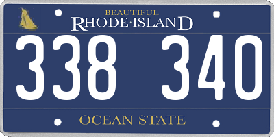 RI license plate 338340