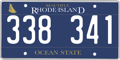RI license plate 338341