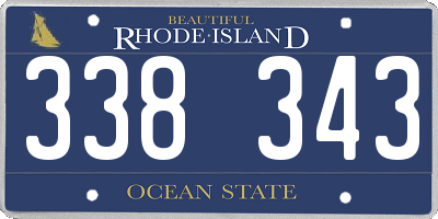 RI license plate 338343