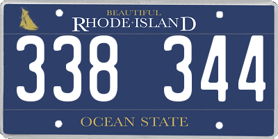 RI license plate 338344