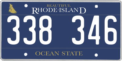 RI license plate 338346