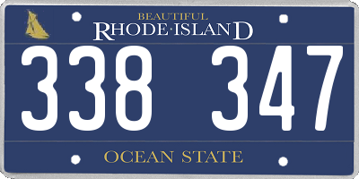 RI license plate 338347