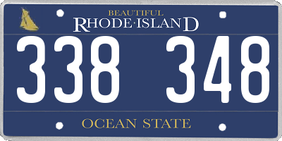 RI license plate 338348