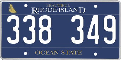 RI license plate 338349