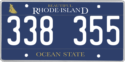 RI license plate 338355