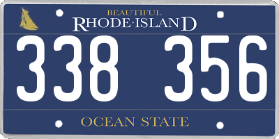 RI license plate 338356